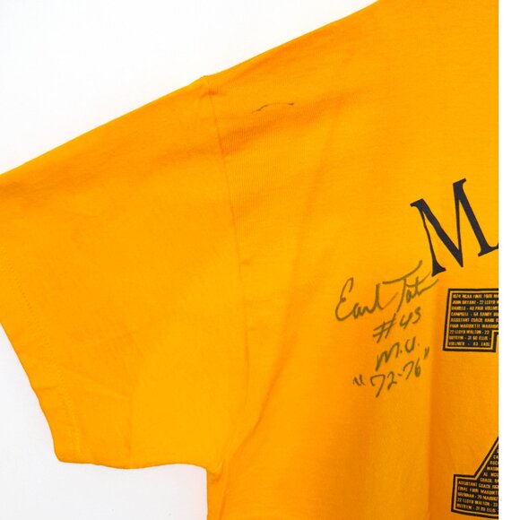 Signed VTG 70's 1974 Marquette Basketball Earl Tatum Gold Orange Colored Mens XL - Picture 8 of 9